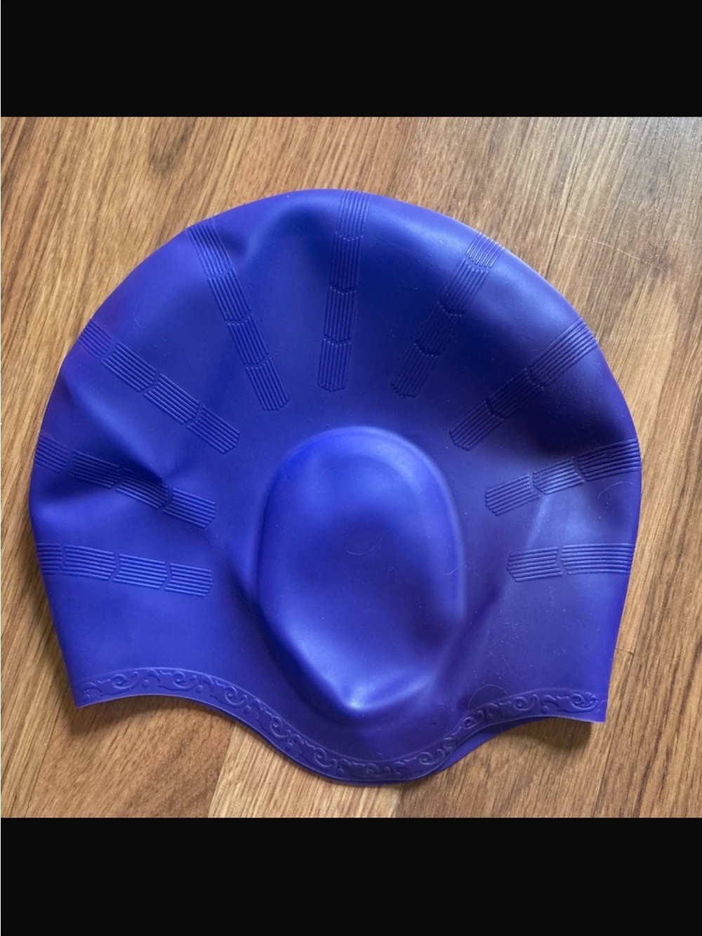 Vibrant Purple Silicone Swim Cap with Textured Grip